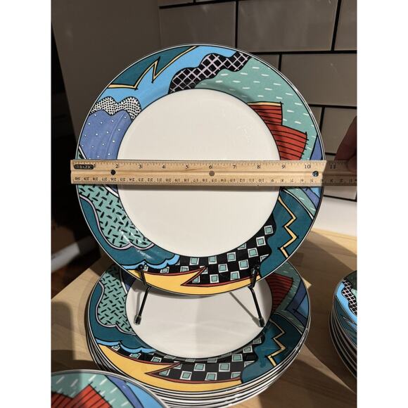 Christopher Stuart HK 100 Rave Service For 6 Post Modern Design Vintage EUC - Picture 6 of 11